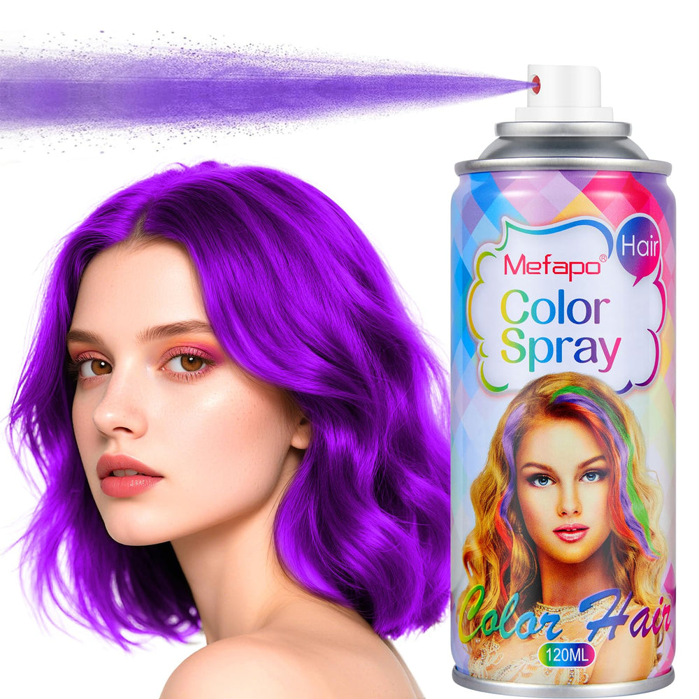 KENINA Purple Hair Spray packshot shows portable 120ml color for quick party-ready style.