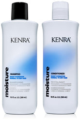 Kenra Moisture Shampoo bottle pours, hydration for normal to dry hair