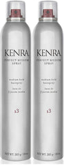 Kenra Perfect Medium Spray 13 two-pack front label highlighting shine and controlled hold
