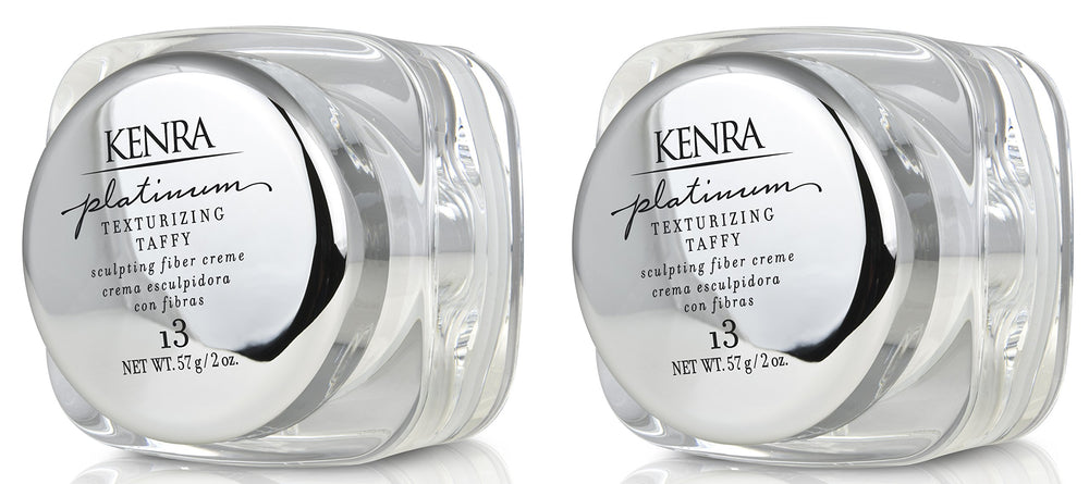 Kenra Platinum Texturizing Taffy 13 two-pack jars for flexible styling and texture.