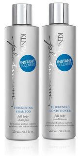 Kenra Platinum thickening shampoo bottle offers weightless lift and volume for fine hair.