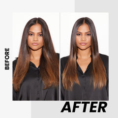 Kenra Shine Spray mist application illustrating even coverage for frizz control