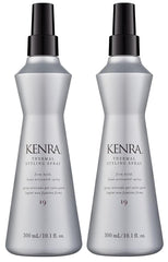 Kenra Thermal Styling Spray 2-pack bottles ready for heat protection during styling.