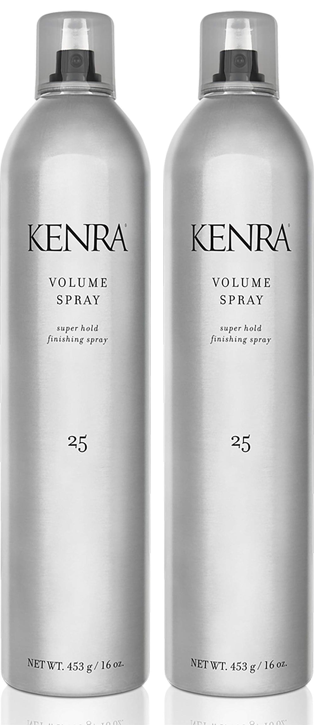 Kenra Volume Spray 25-50% bottle-back view highlighting dual-pack convenience for volume.
