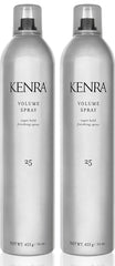 Kenra Volume Spray 25-50% bottle-back view highlighting dual-pack convenience for volume.