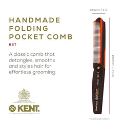 Kent 82T folding pocket comb closed for discreet carry in jeans pocket