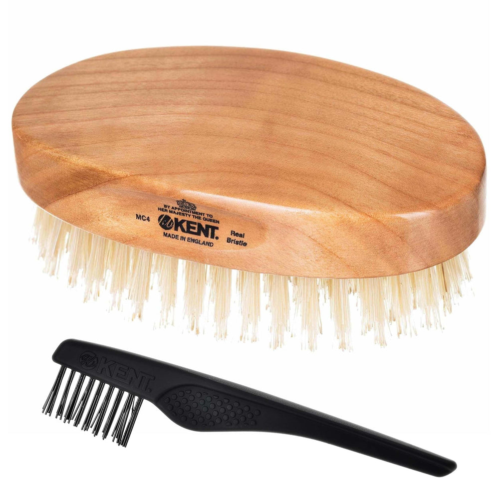 Kent MC4 brush hair-beard exfoliating for smoother coarse hair and oil distribution.