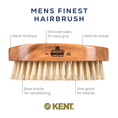 Kent MC4 firm bristles coarse hair demonstrating targeted exfoliation and oil distribution.