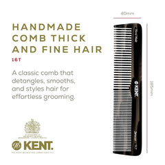 Kent polished teeth deliver a gentle glide for scalp-friendly detangling.