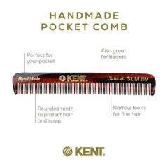 Kent Slim Jim hand-polished teeth provide snag-free detangling and comfortable use