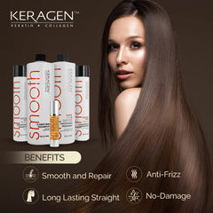 Keragen Smoothing Shampoo 10oz lays groundwork for frizz-free results.