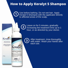 Keralyt 5 hands massaging shampoo into scalp during shower.