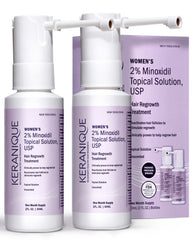 Keranique hair regrowth treatment bottle closeup for targeted scalp care
