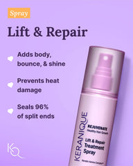 Keranique root booster serum bottle nourishes follicles for fuller-looking hair.
