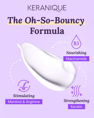 Keranique Volumizing Conditioner hands applying formula for lightweight lift.