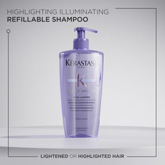 Kerastase Blond Absolu Lumière shampoo lather demonstrates creamy cleansing that removes impurities.