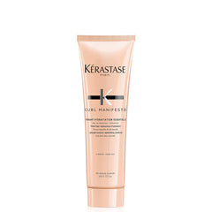 KÉRASTASE Curl Manifesto bottle shown, highlighting lightweight hydration for defined curls