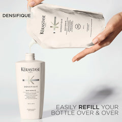 Kérastase Densifique bottle pour captures creamy lather and effective cleansing