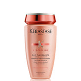 KÉRASTASE Discipline Bain Fluidealiste bottle front depicts sulfate-free smoothing promise.