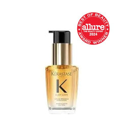 Kerastase Elixir Ultime travel-size pump enables on-the-go styling and protection.