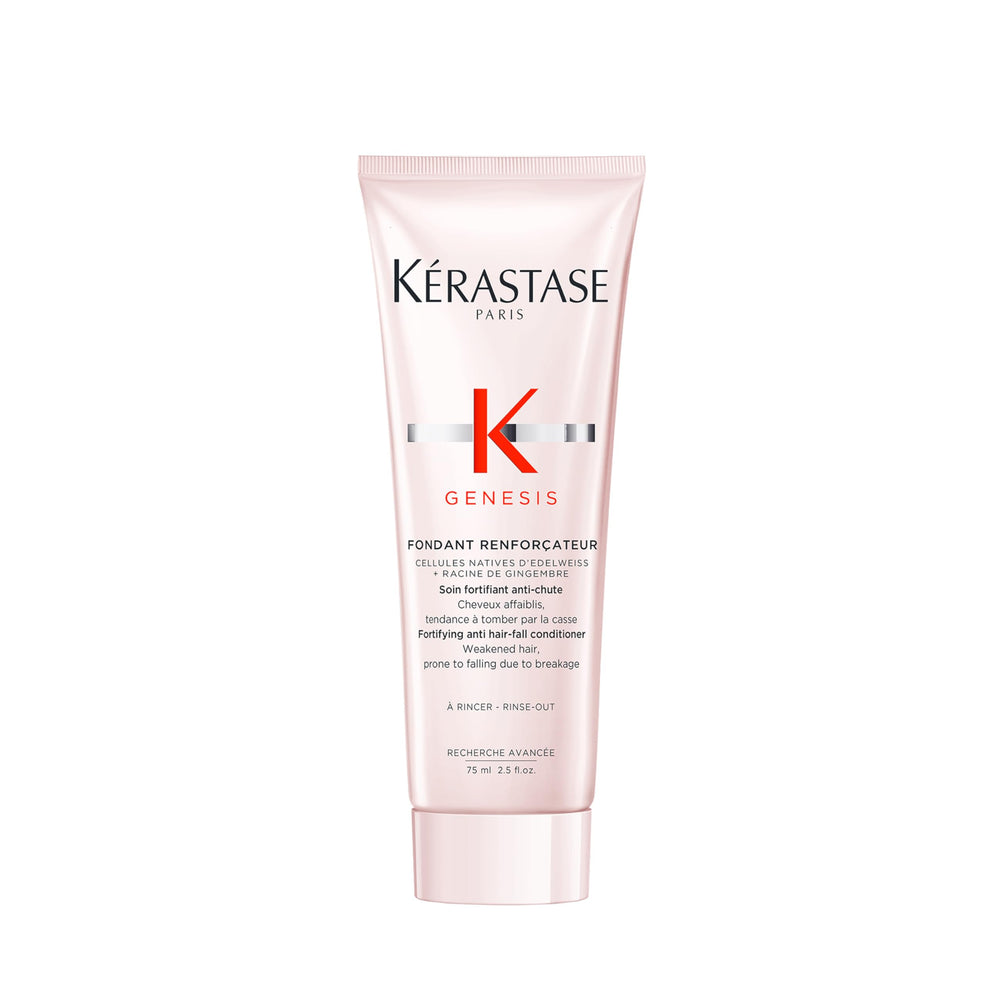 KÉRASTASE Genesis fondant bottle shows detangling lightweight conditioning for fragile hair.