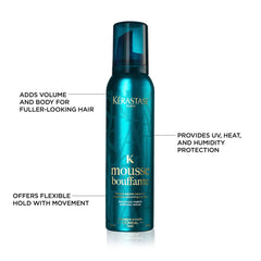 Kerastase Mousse Bouffante air-dried look delivering bounce and movement