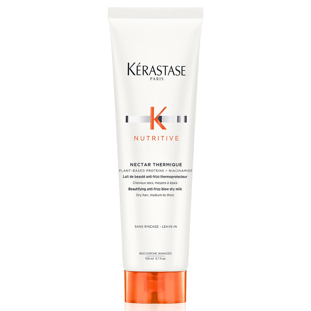 Kérastase Nectar Thermique bottle demonstrating heat protection for hair