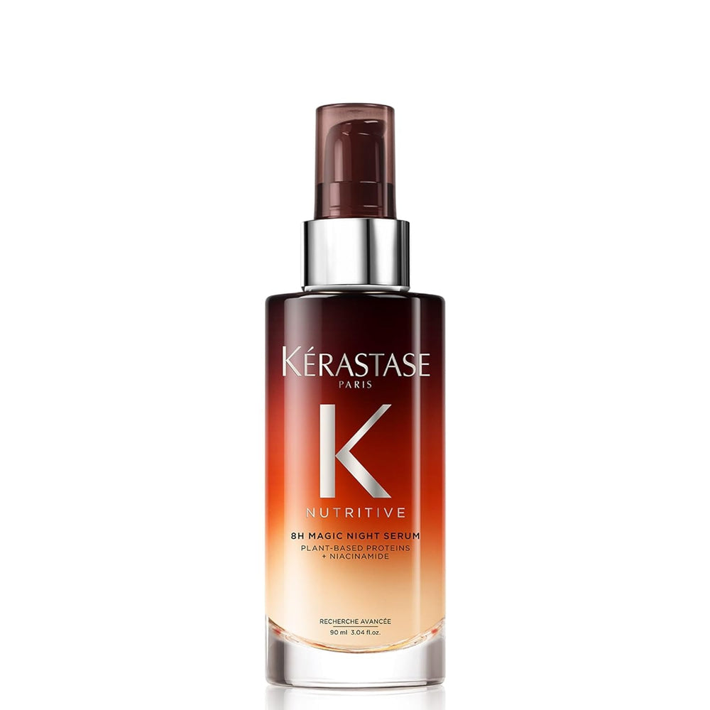 KÉRASTASE Nutritive 8H Magic Night Serum bottle pour shows overnight nourishment in action