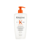 Kérastase Nutritive Bain Satin Riche bottle pours hydrating shampoo for very dry hair