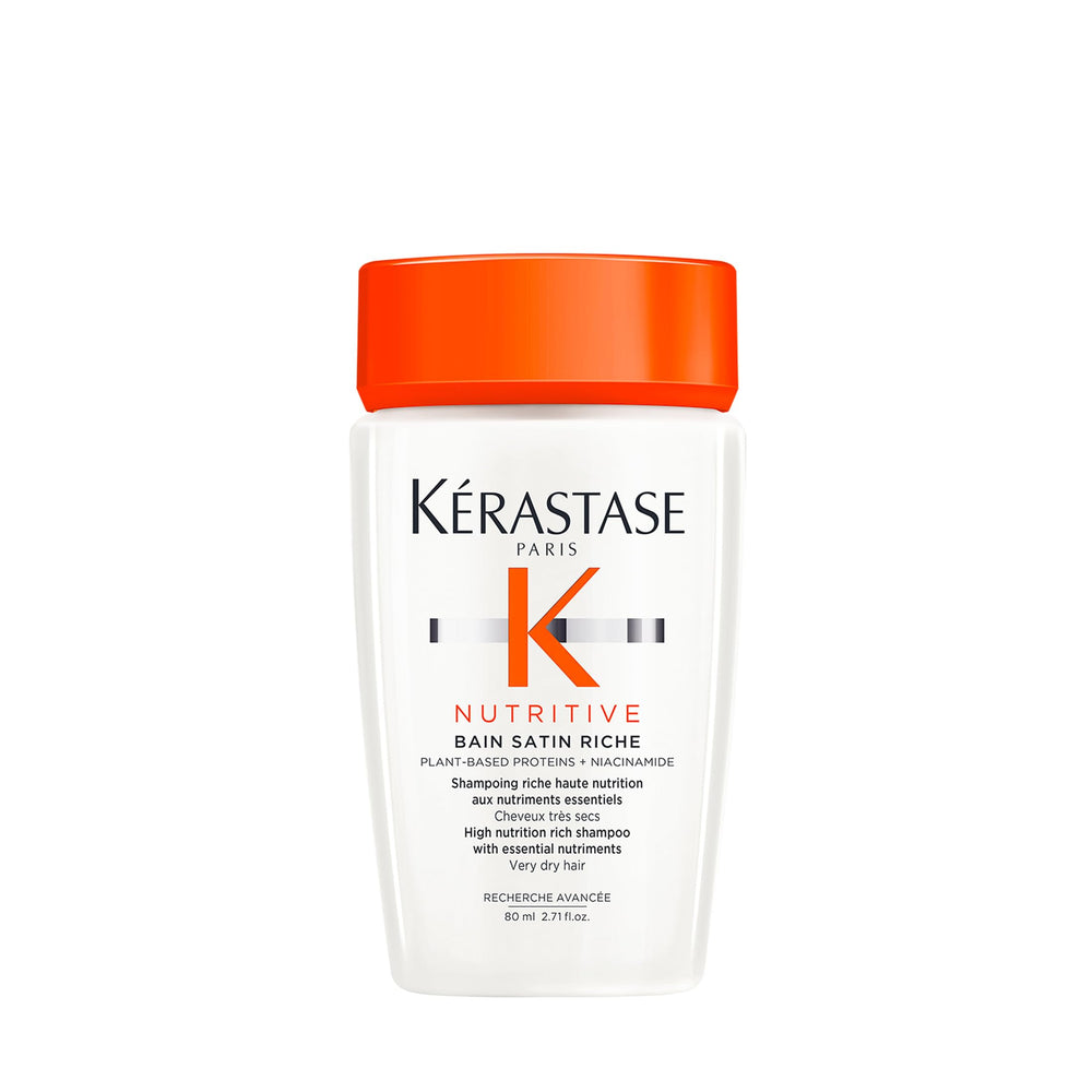 KÉRASTASE Nutritive Bain Satin Riche shampoo bottle offers deep hydration for very dry hair