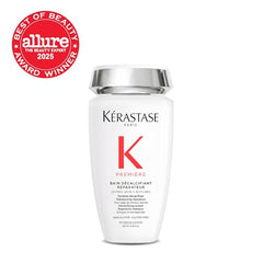 Kerastase Premiere label close-up features citric acid and buildup removal