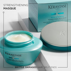 KÉRASTASE Resistance Masque Force Architecte jar closeup showing rich restorative cream.