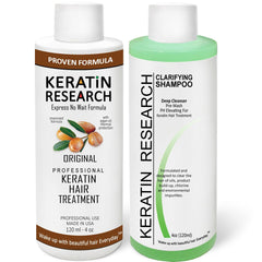 Keratin Research Brazilian keratin bottle 120ml for smooth, long-lasting straightening.