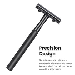 Keropy double-edge safety razor close-up showing precise blade contact for smooth glide
