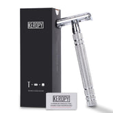 Keropy men's safety razor box highlights stocking-stuffer packaging for holidays.