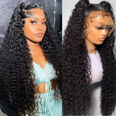 Keseyo water wave wig close-up shows natural baby hairs for a realistic hairline daily wear.