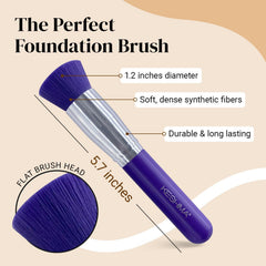 Keshima flat-top kabuki buffing-blending in action highlights even coverage.