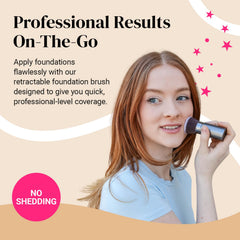 KESHIMA flat top retractable brush close-up shows soft synthetic bristles for gentle application