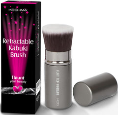 KESHIMA flat top retractable brush with closed cap for portable flawless coverage