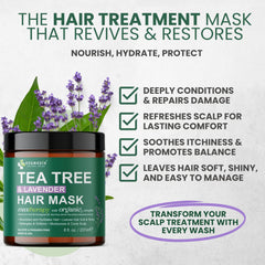 KESMEDIK Tea Tree Hair Mask applied to hair offers targeted conditioning and smoother strands