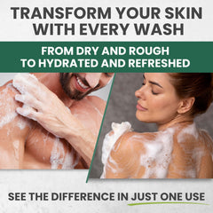 KESMEDIK Tea Tree Body Wash foam on skin for deep cleansing of face and body