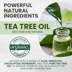 KESMEDIK Tea Tree Body Wash foam application showing soothing skin use
