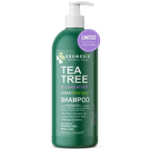 KESMEDIK Tea Tree Lavender Shampoo bottle shows a clarifying cleanse for all hair types