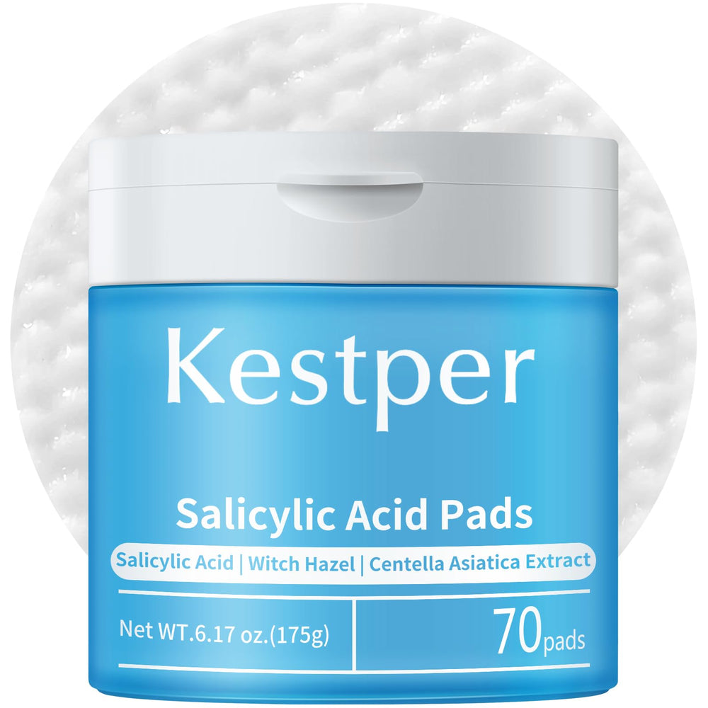 Kestper salicylic pad pack shot showing daily pore cleansing benefits