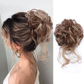 KETHBE Messy Bun close-up shows textured curls blending naturally