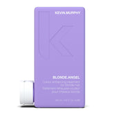 KEVIN.MURPHY BLONDE.ANGEL bottle closeup shows nourished, cooler-toned blonde with reduced brassiness
