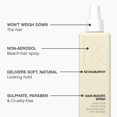 Kevin.Murphy Hair.Resort.Spray adds lift for fine hair.