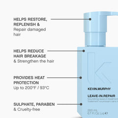 Kevin.Murphy LEAVE-IN.REPAIR heat protection guards strands during styling
