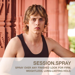 KEVIN.MURPHY Session.Spray mist application demonstrating humidity resistance.