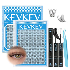 KevKev Wispy Lash Clusters Venus invisible-band setup delivers a seamless natural look for daily wear.